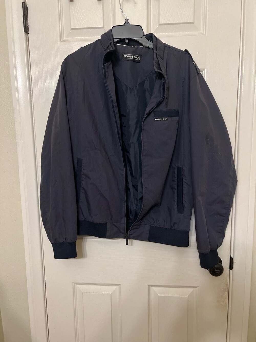 Members Only Men's Lightweight Jacket Size Medium Windbreaker Navy Blue
